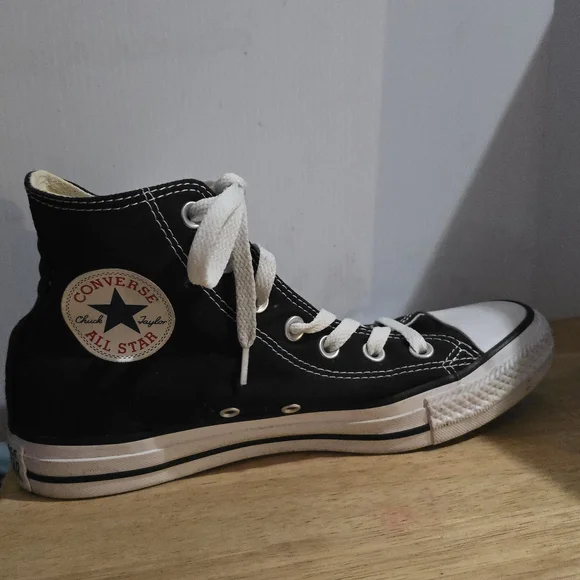 Unisex Chuck Taylor Converse All Star Black High-Top Sneakers - Picture 7 of 11